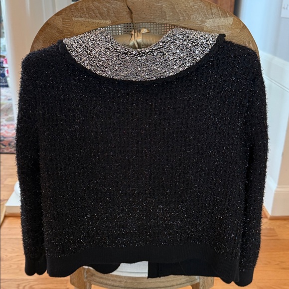 Alice + Olivia Black Cardigan with Silver Collar - Picture 7 of 10